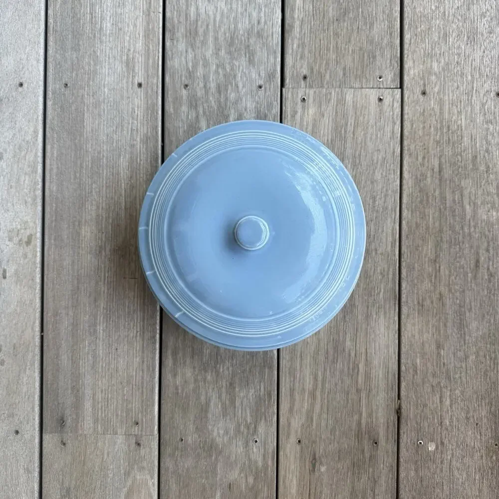 Fiesta 1 Qt Blue Round Covered Casserole Dish w/ Lid Ceramic USA